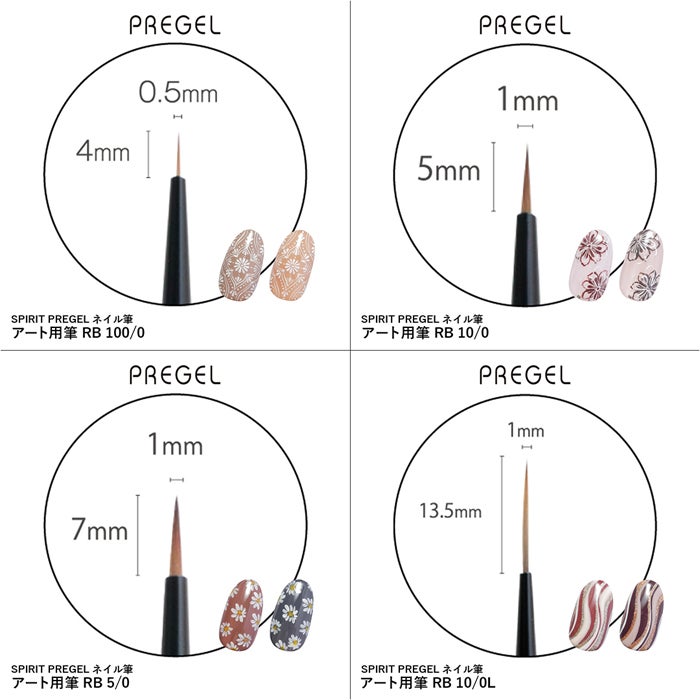ＳＰＩＲＩＴ プリジェル／アート用筆４本セット