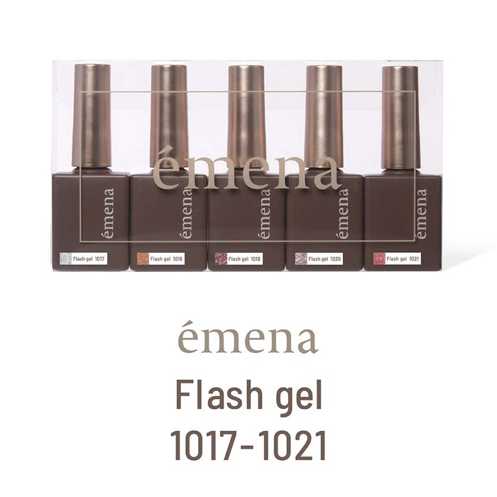 画像全て・émena Flash gel シーイン gel 大量セット エメナ フラッシュジェル 5色セット1017～1021 | ジェル
